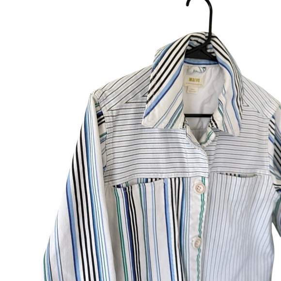 Anthropologie Maeve Multicolor Striped Shirt Jacket - Picture 4 of 7